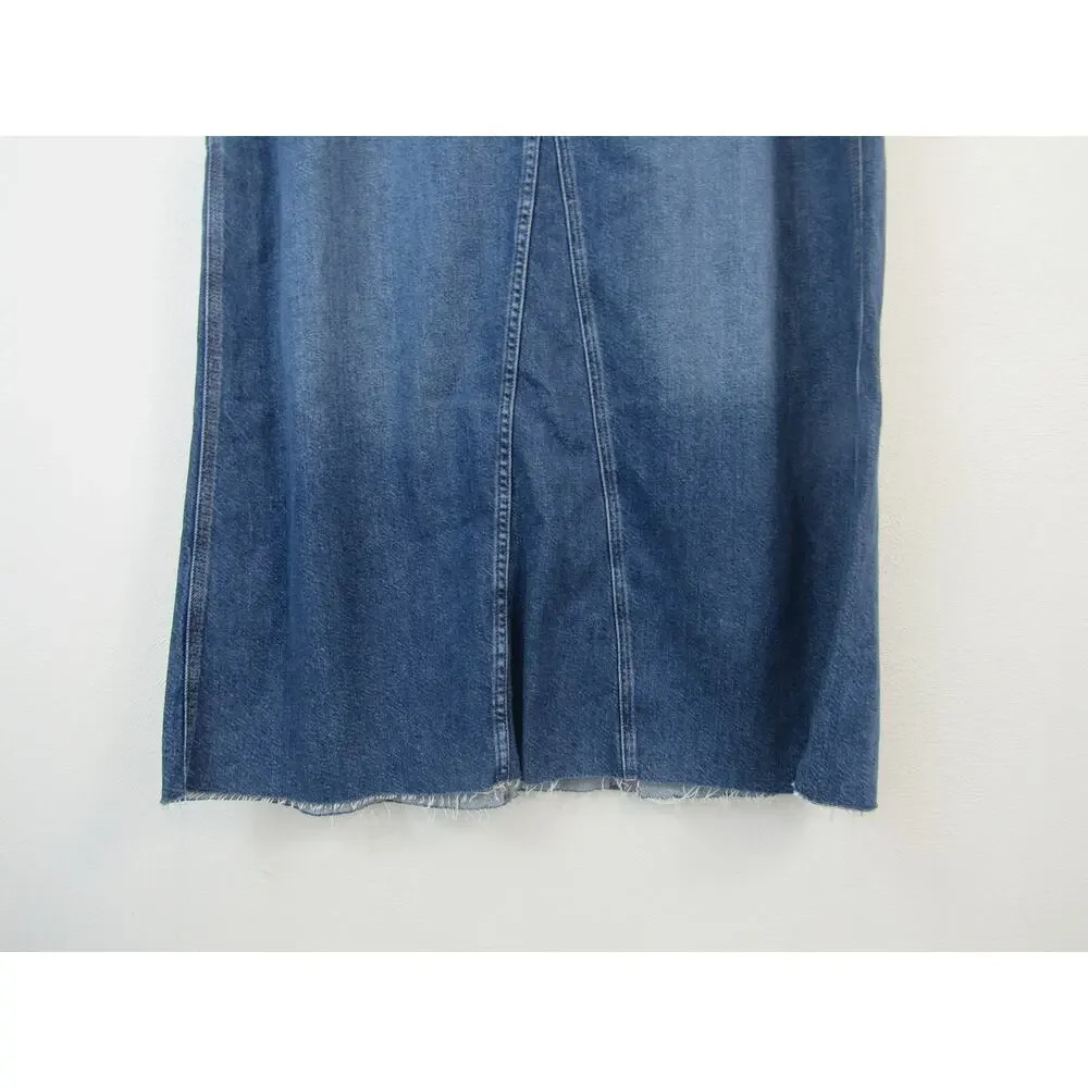 NWT Lee 33 Women's Carpenter Maxi Skirt Denim Cobalt Gleam Jean Medium Blue